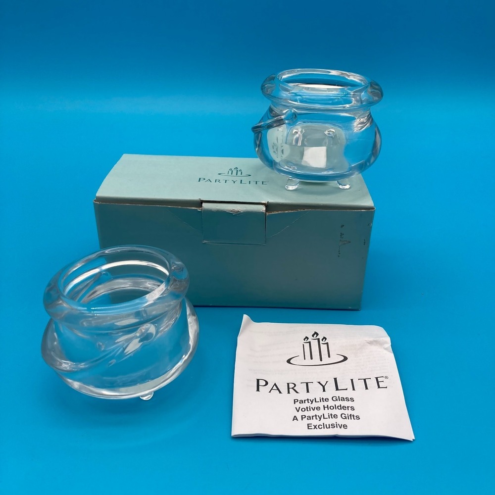 Partylite Cauldron Votive Candle Holder Pair P7647 Open Box